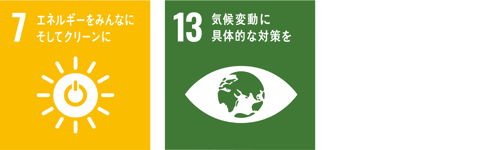 7 エネルギーをみんなにそしてクリーンに　13 気候変動に具体的な対策を